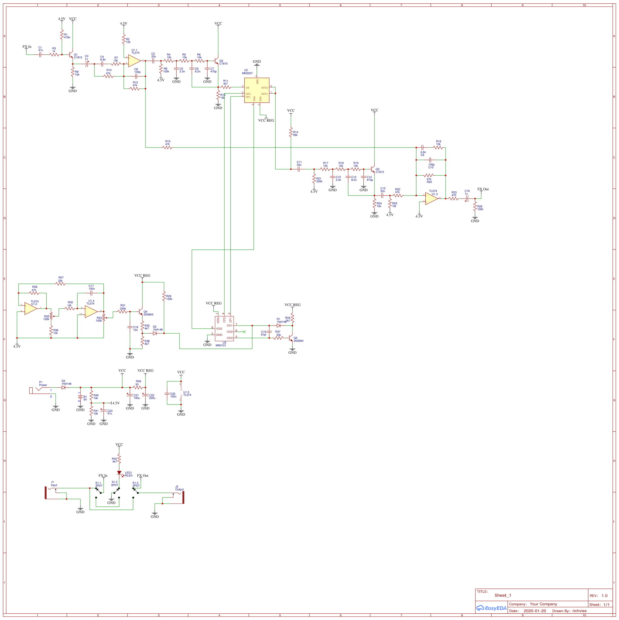 Chorus Pedal CircuitBoard Samurai
